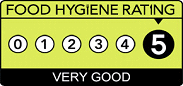 example of food hygiene rating 5 window sticker