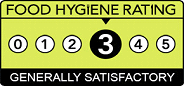 example of food hygiene rating 3 window sticker
