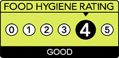 example of food hygiene rating 4 window sticker