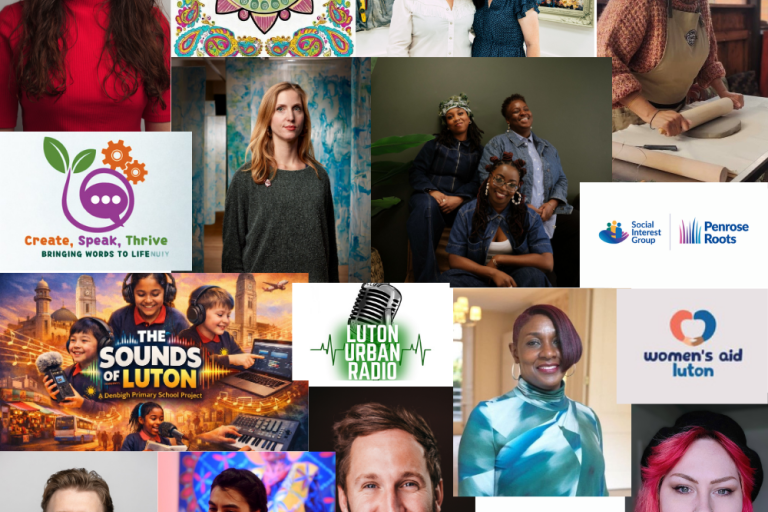 Collage of people and groups that have been awarded funding from the Evolution Fund
