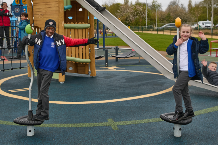 Children playing at the new Wigmore Valley Play Park
