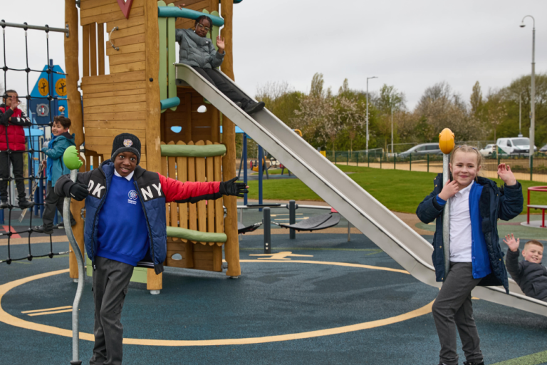 Children playing at the new Wigmore Valley Play Park