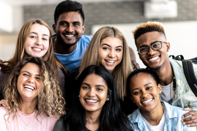 group of young people smiling