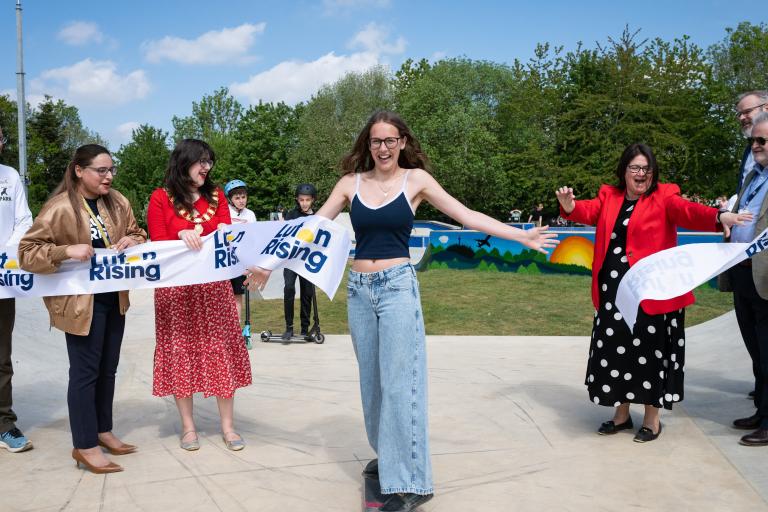 ribbon cutting at opening of wigmore park