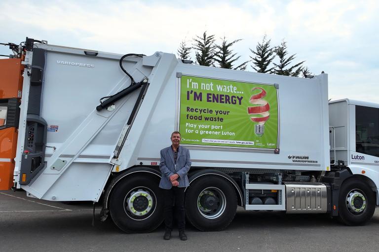 Cllr Stephens in front of new RCV