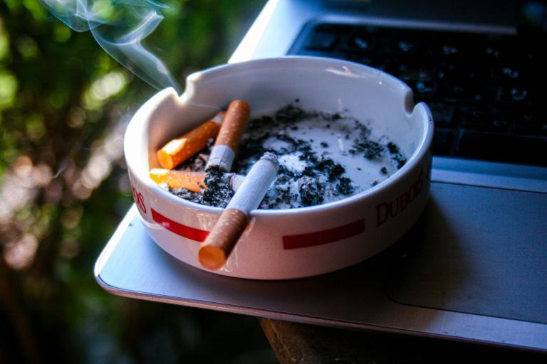 cigarettes in ash tray