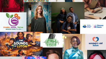 Collage of people and groups that have been awarded funding from the Evolution Fund