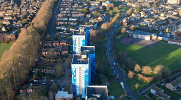 birds eye view of marsh farm