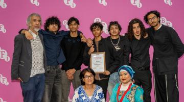 Leader of Luton Council Cllr Tahmina Saleem and Deputy Mayor Cllr Fatima Begum with the cast and filmmakers of Ish