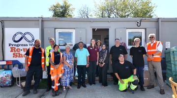 Representatives of the winning projects with staff from Luton Council and SUEZ