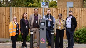 Members of Luton Council and Believ at Vadis Close EV chargepoint