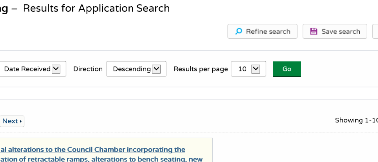 Screenshot of search save